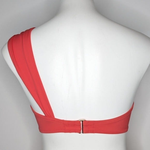 NWT Shade & Shore salmon one shoulder bikini top 34D - Picture 4 of 9
